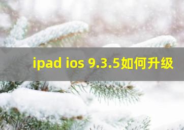 ipad ios 9.3.5如何升级